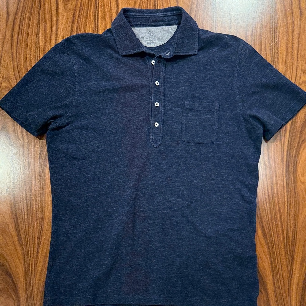 Brunello Cucinelli Navy Polo Shirt